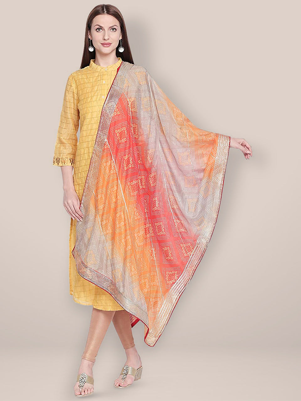 Multicoloured Digital Printed Silk Gotta Patti Dupatta freeshipping - Dupatta Bazaar