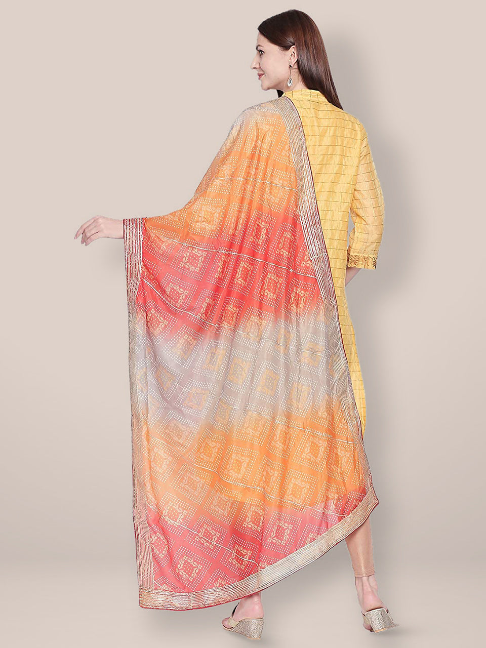 Multicoloured Digital Printed Silk Gotta Patti Dupatta freeshipping - Dupatta Bazaar