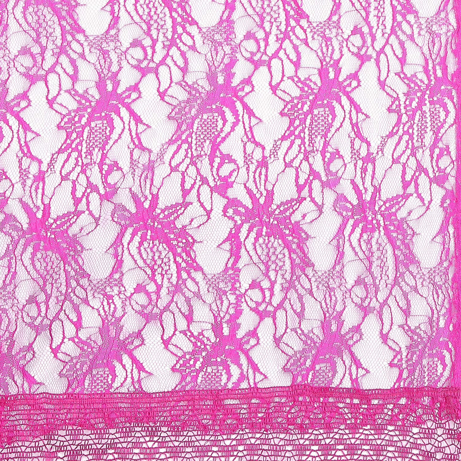 Dupatta Bazaar Woman's Pink Lace Dupatta - Dupatta Bazaar
