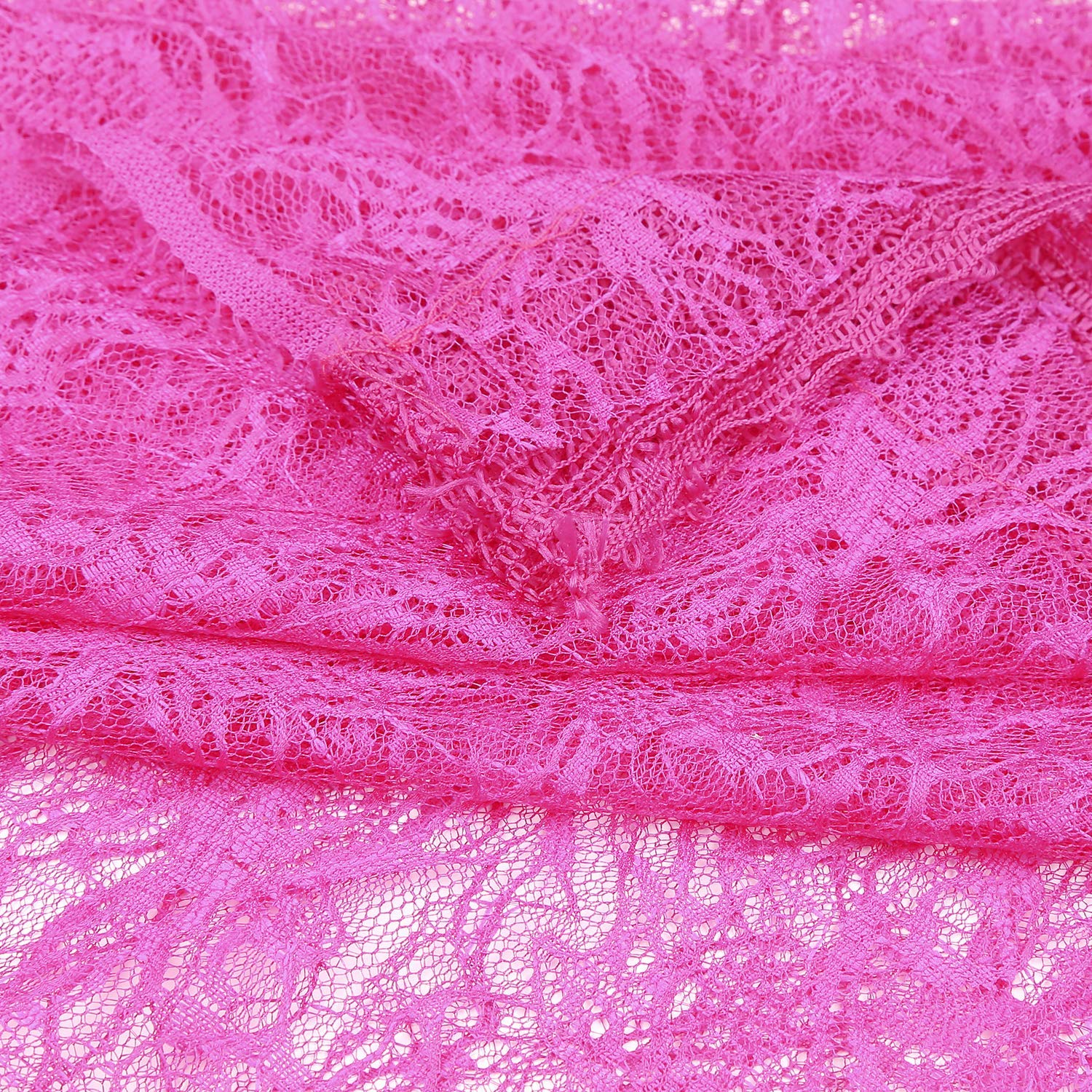 Dupatta Bazaar Woman's Pink Lace Dupatta - Dupatta Bazaar