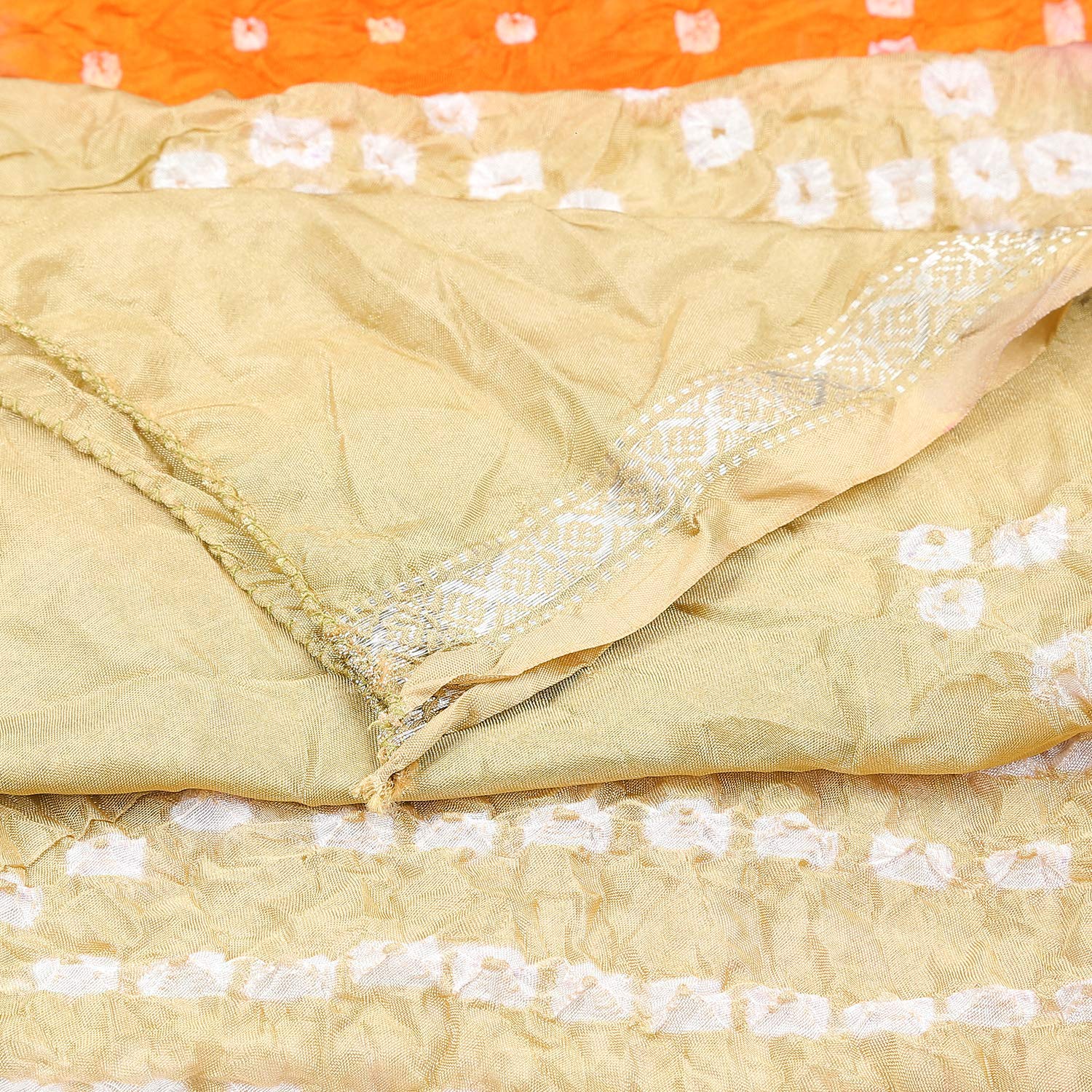 Dupatta Bazaar Woman's Gold & Red Bandhini Dupatta - Dupatta Bazaar