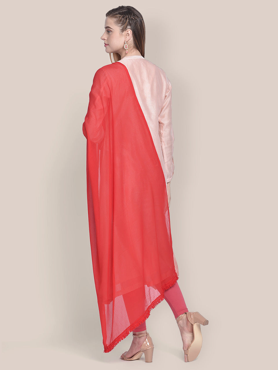 Red Chiffon Dupatta . freeshipping - Dupatta Bazaar