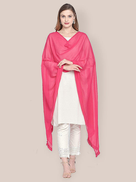 Dupatta Bazaar Woman's Pink Chiffon Dupatta . freeshipping - Dupatta Bazaar
