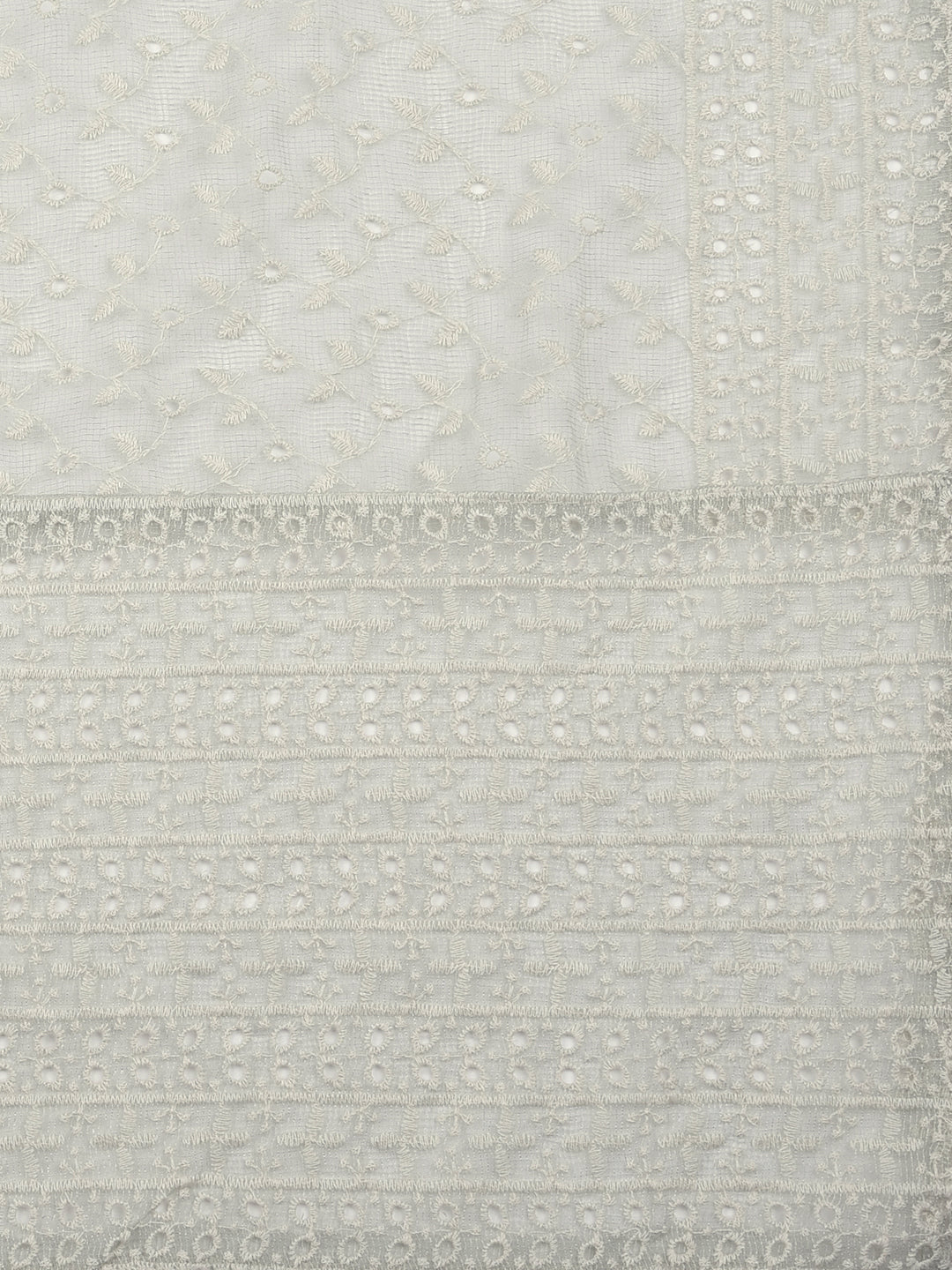 Dupatta Bazaar Woman's Light Green Cotton Dupatta With Embroidery all over. - Dupatta Bazaar