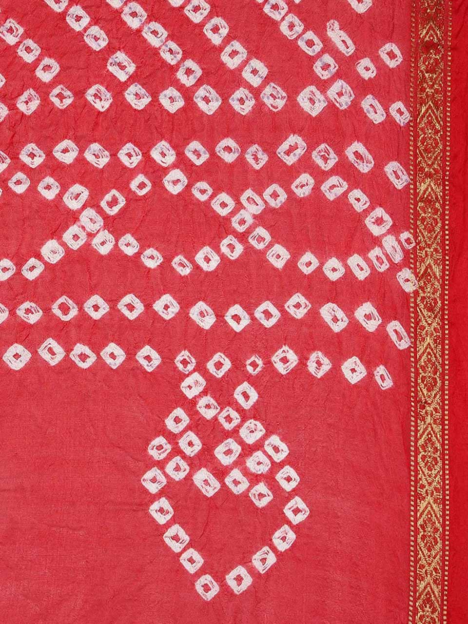 Bridal Red Bandhini Silk Dupatta freeshipping - Dupatta Bazaar