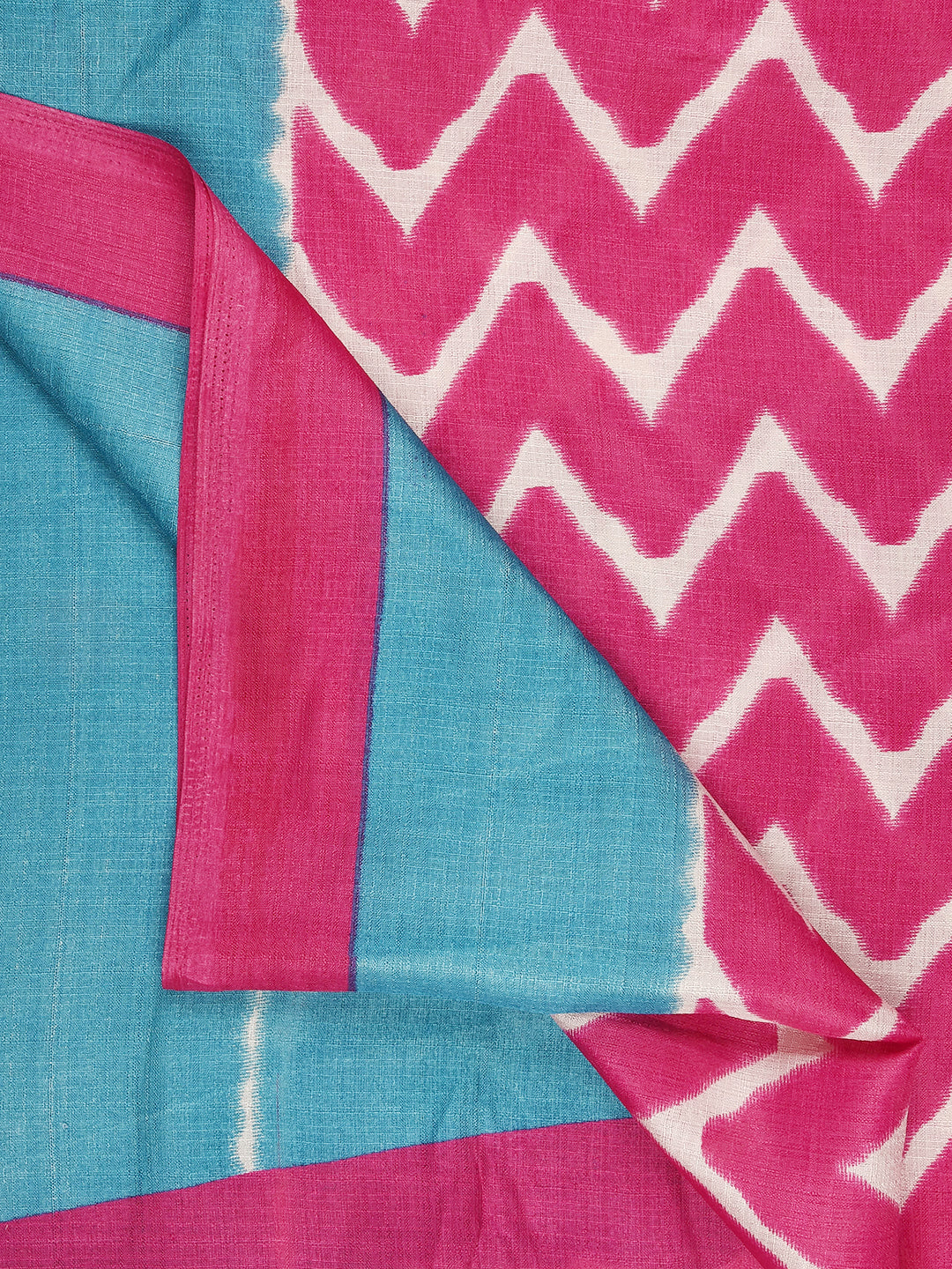 Dupatta Bazaar Women's Printed Pink & Blue Art Silk Dupatta - Dupatta Bazaar