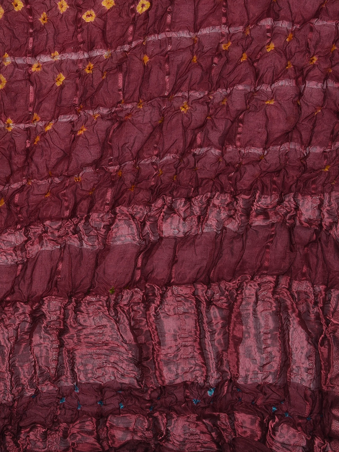 Dupatta Bazaar Woman's Maroon Bandhini Silk Dupatta - Dupatta Bazaar