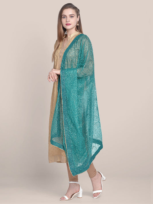 Teal Shimmer  Dupatta freeshipping - Dupatta Bazaar