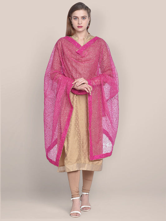 Pink Shimmer  Dupatta freeshipping - Dupatta Bazaar