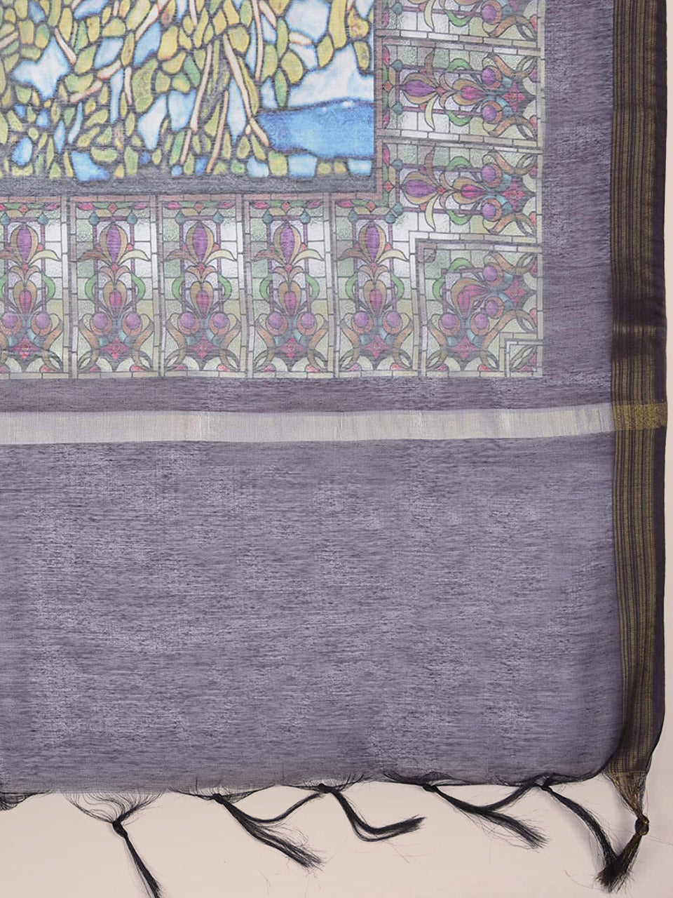 Digital Printed Multicoloured Silk Dupatta freeshipping - Dupatta Bazaar