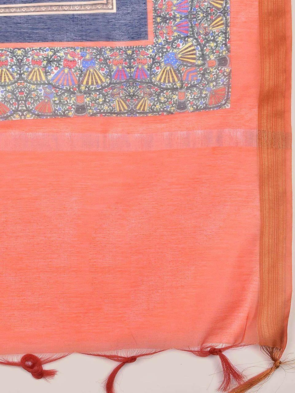 Digital Printed Orange Silk Dupatta freeshipping - Dupatta Bazaar