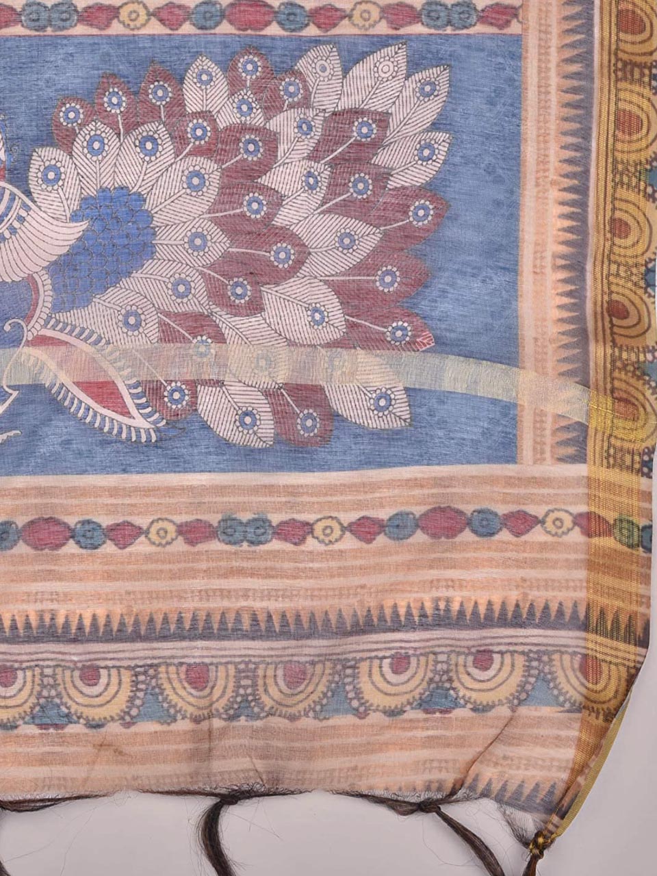 Digital Printed Brown Silk Dupatta freeshipping - Dupatta Bazaar