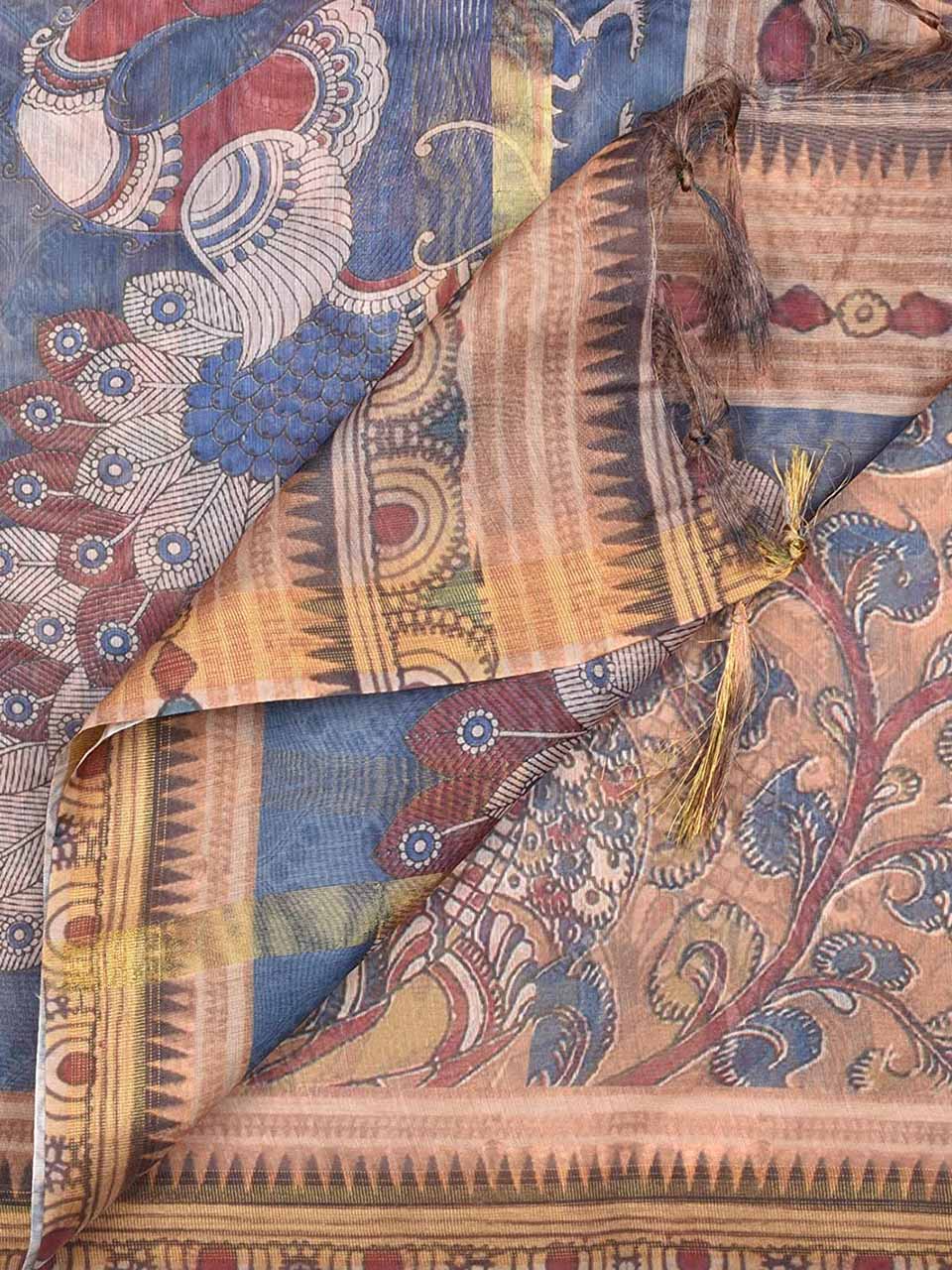 Digital Printed Brown Silk Dupatta freeshipping - Dupatta Bazaar
