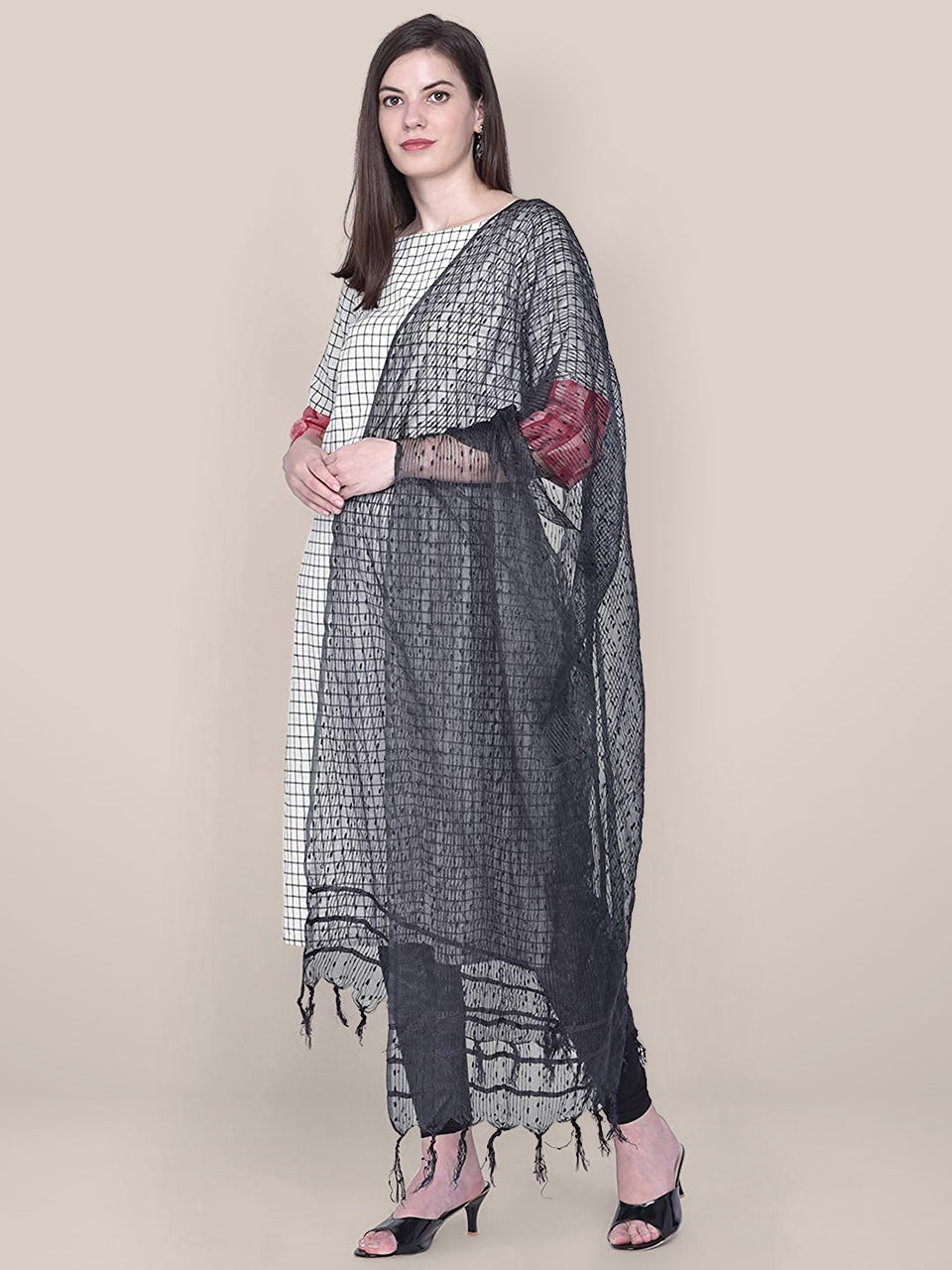 Black Organza Dupatta freeshipping - Dupatta Bazaar