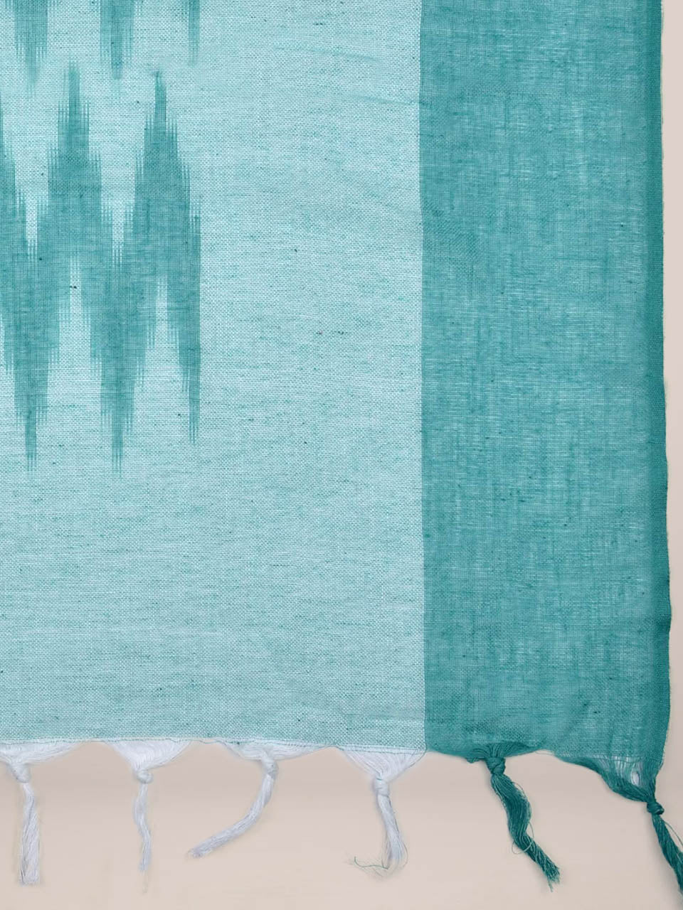 Sea Blue Cotton Ikat Dupatta freeshipping - Dupatta Bazaar