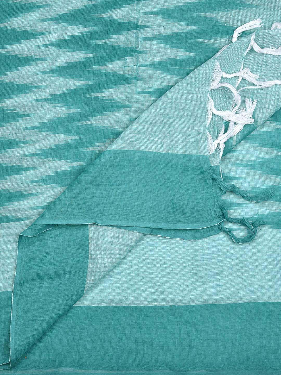 Sea Blue Cotton Ikat Dupatta freeshipping - Dupatta Bazaar