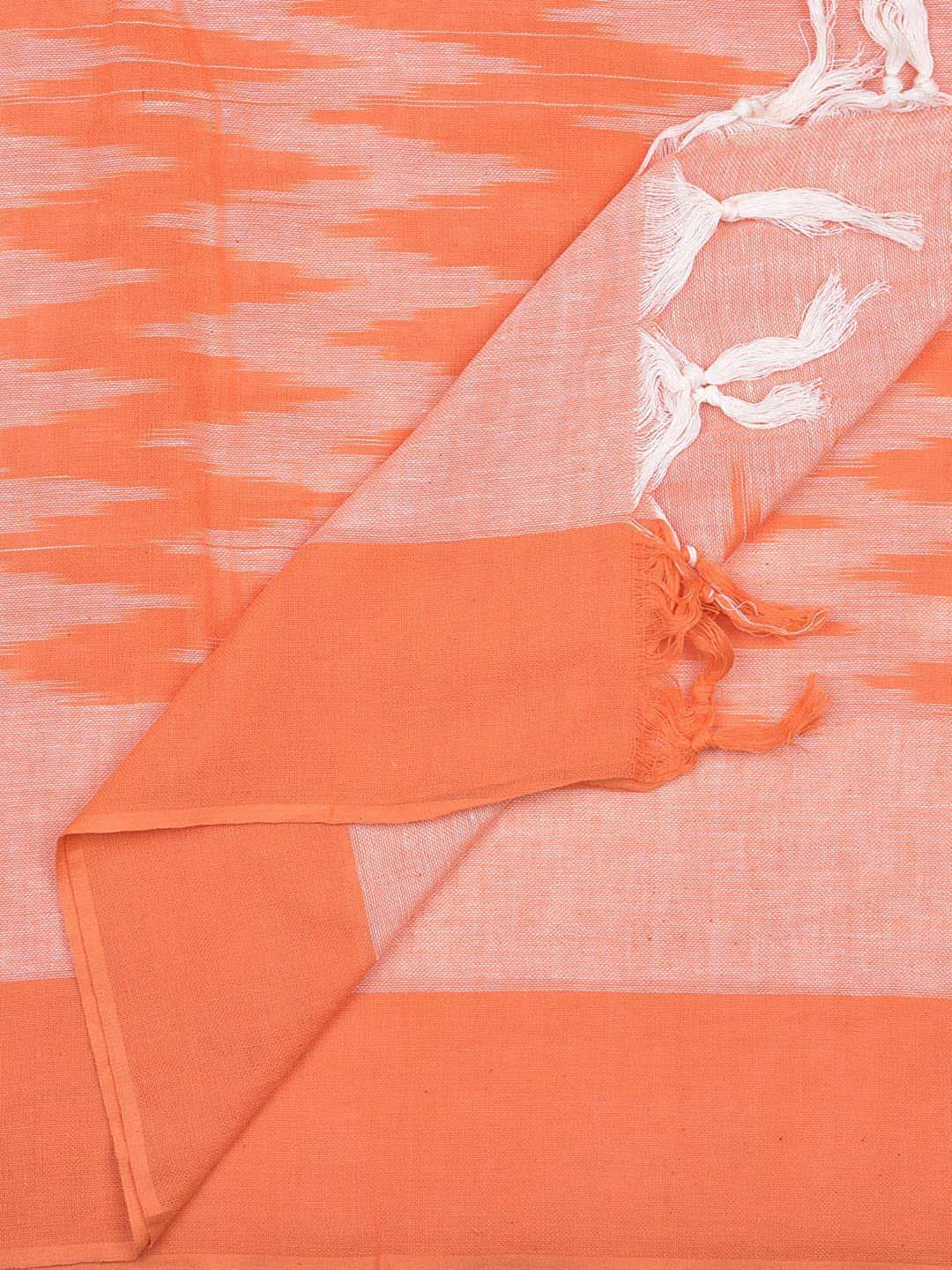 Orange Cotton Ikat Dupatta freeshipping - Dupatta Bazaar