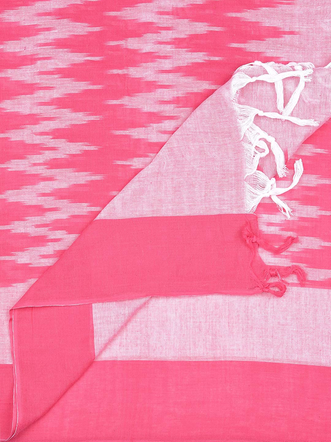 Pink Cotton Ikat Dupatta freeshipping - Dupatta Bazaar