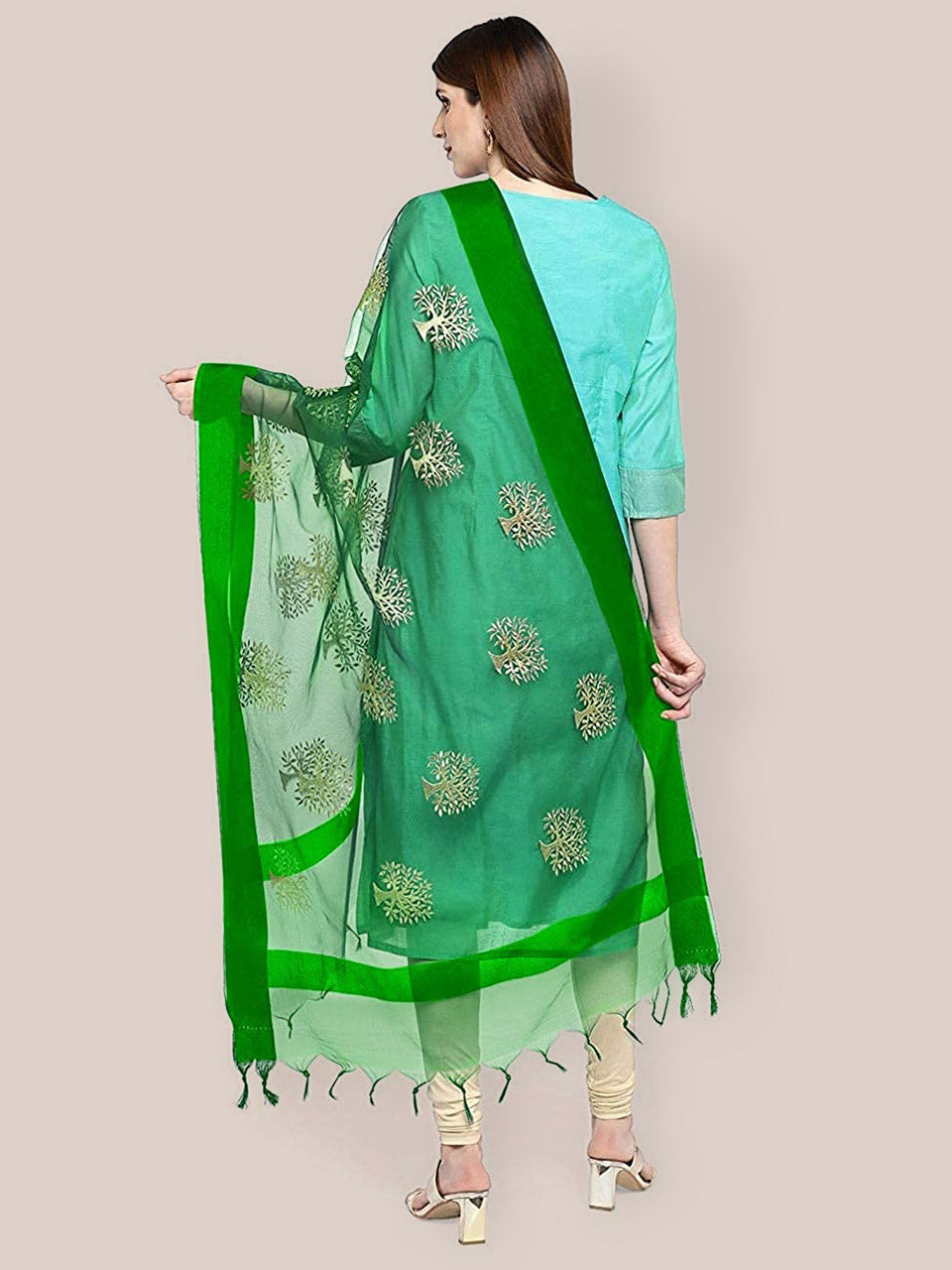 Organza Dupatta Bottle Green. freeshipping - Dupatta Bazaar