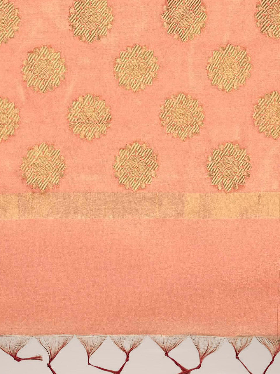 Peach Banarasi Silk Dupatta. freeshipping - Dupatta Bazaar