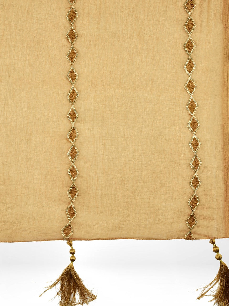 Embroidered Beige Chiffon Dupatta. freeshipping - Dupatta Bazaar