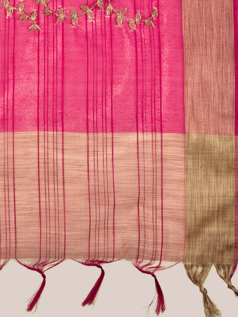 Embroidered Pink Blended Silk Dupatta. freeshipping - Dupatta Bazaar
