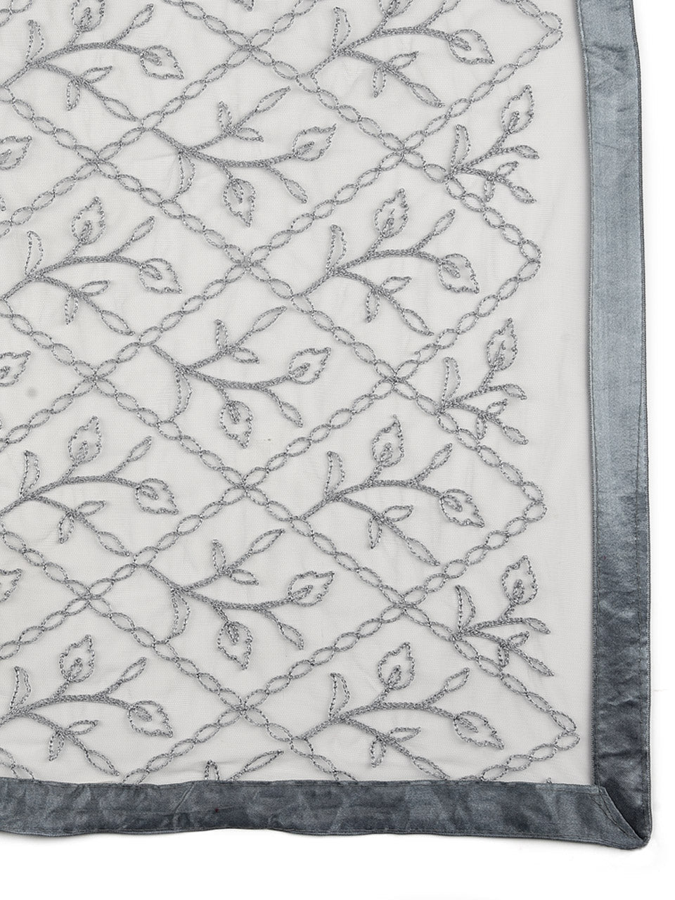 Silver Embellished Net Dupatta freeshipping - Dupatta Bazaar