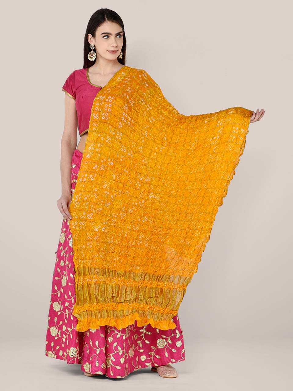 Bandhini Silk Dupatta freeshipping - Dupatta Bazaar