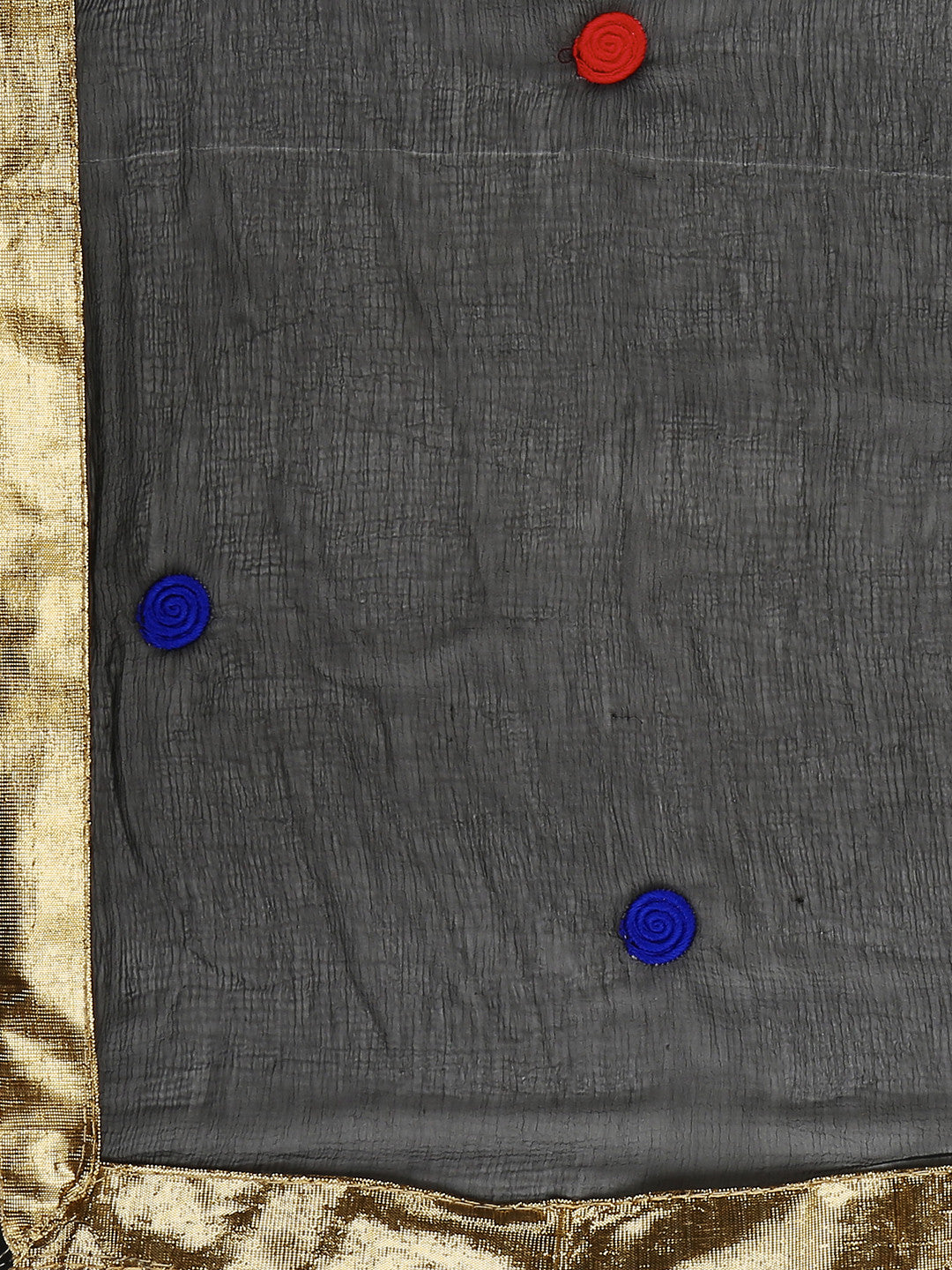 Women's Black Chiffon Dupatta with Multicoloured Embroidery. - Dupatta Bazaar