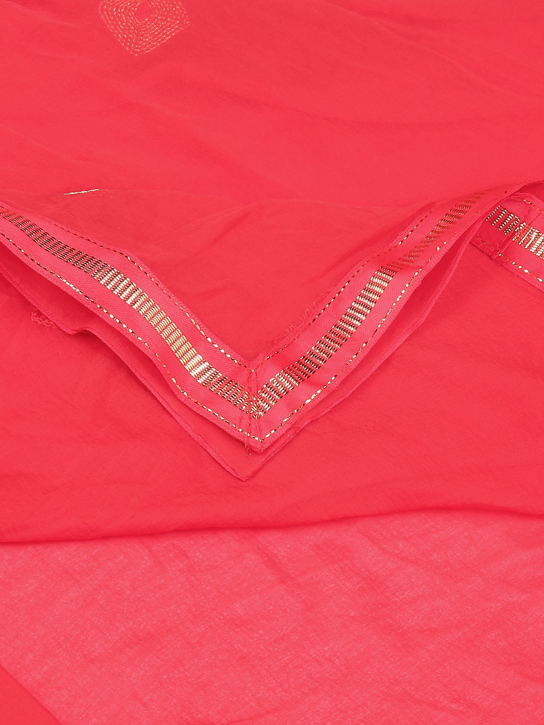 Dupatta Bazaar Woman's Embroidered Red Chiffon - Dupatta Bazaar