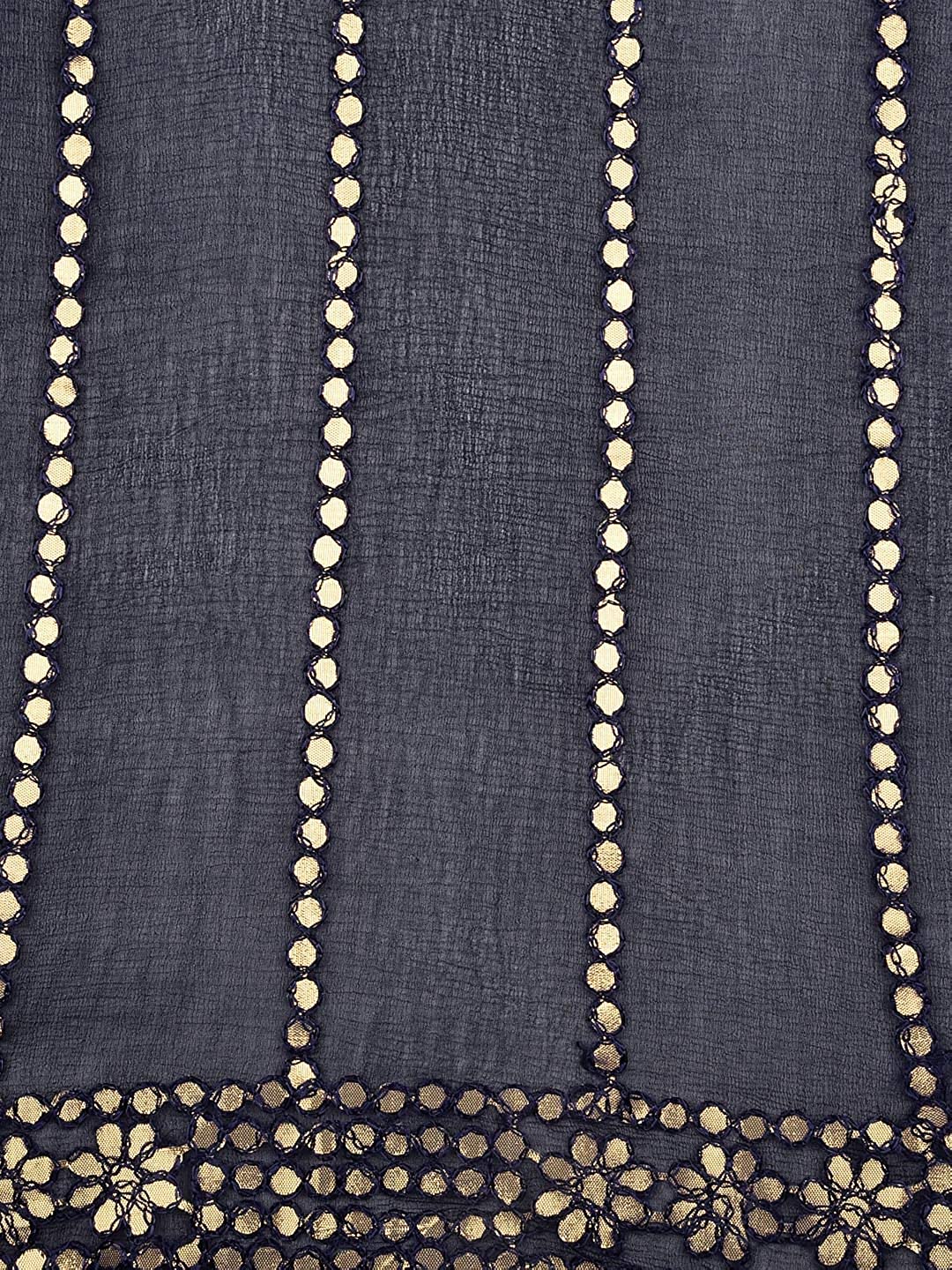 Navy Blue Chiffon Dupatta with Gotta Patti Work. freeshipping - Dupatta Bazaar
