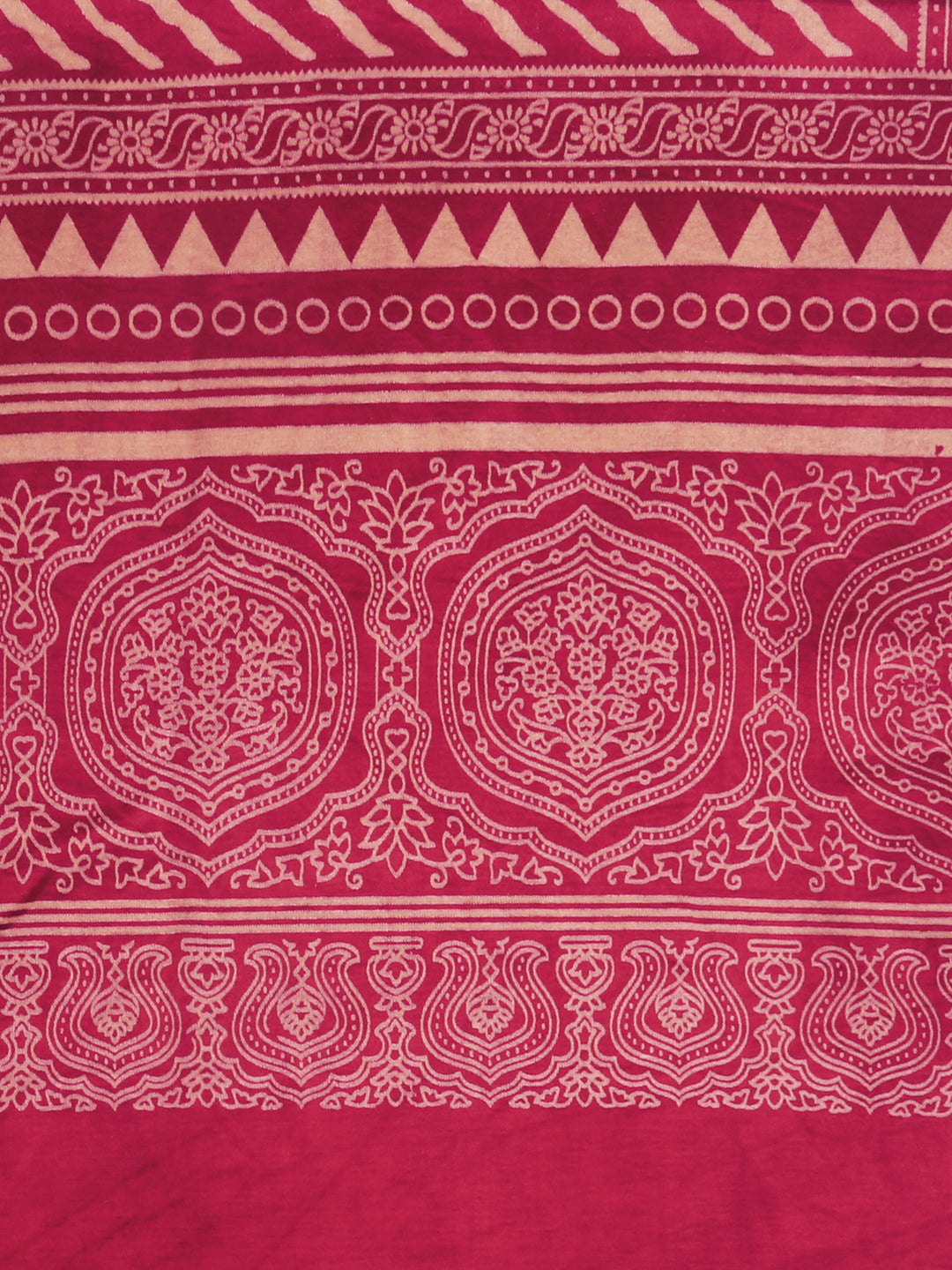 Pink Hand Block Print Mushru Stole freeshipping - Dupatta Bazaar