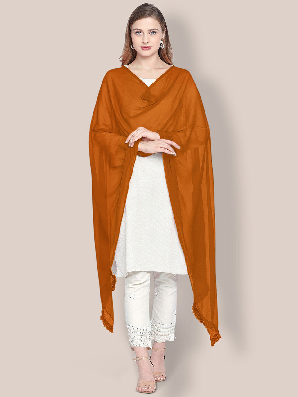 Brown Chiffon Dupatta Chiffon Dupatta. freeshipping - Dupatta Bazaar