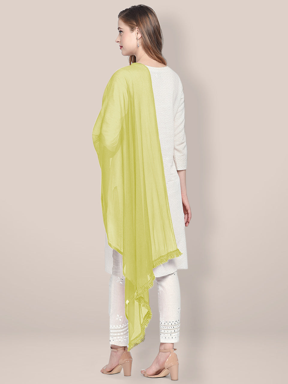 Dupatta Bazaar Woman's Pastel Green Chiffon Dupatta freeshipping - Dupatta Bazaar