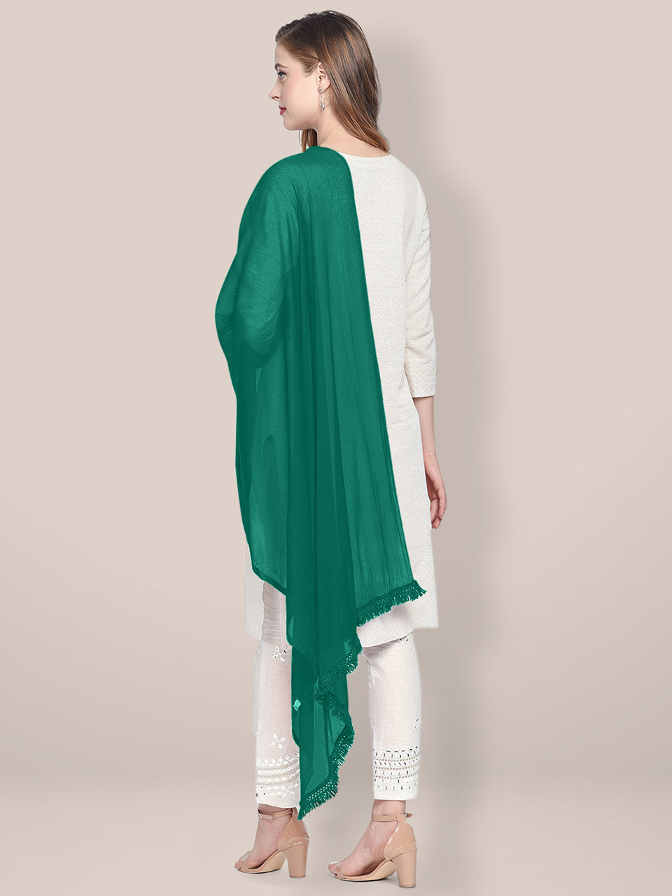 Rama Green Chiffon Dupatta. freeshipping - Dupatta Bazaar