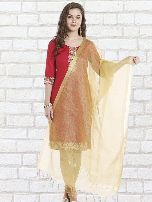 Gold Banarasi Super Net Dupatta
