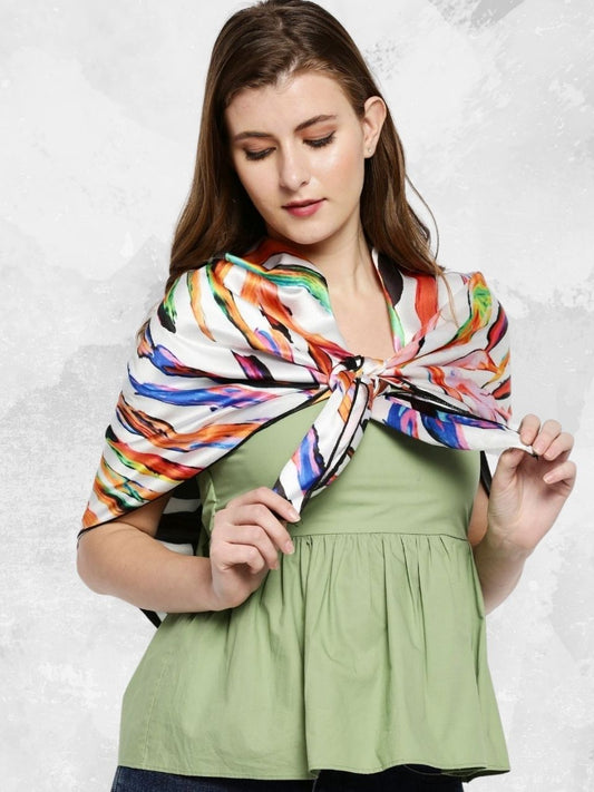 Printed Square Satin Scarf