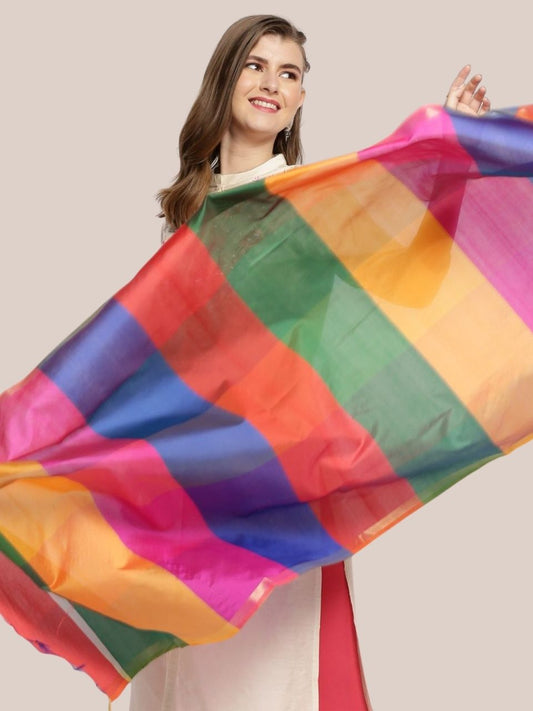 Multicolour Blended Silk Dupatta