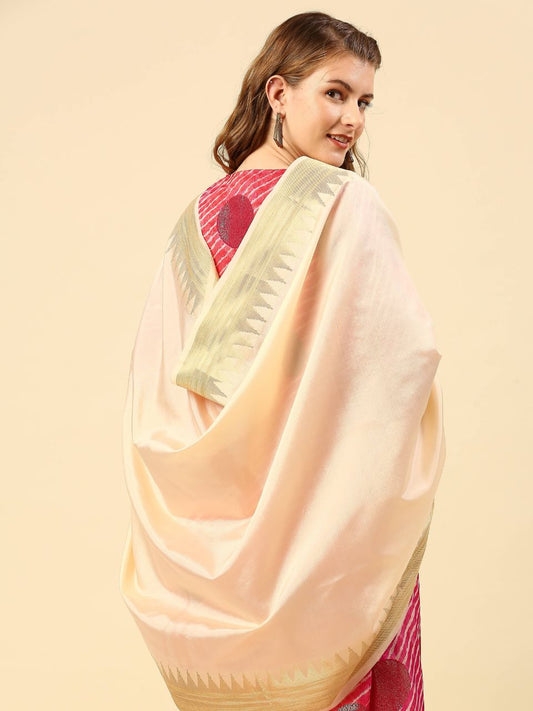 Banarasi Silk Dupatta with Temple Border