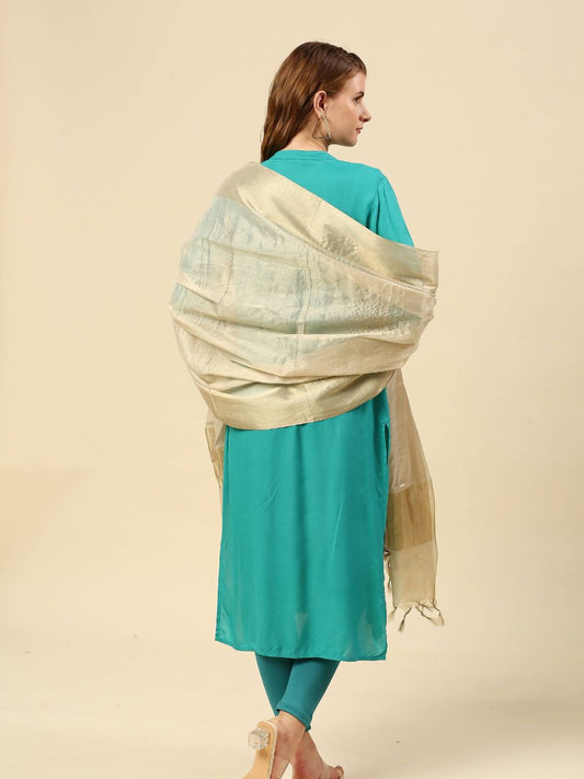 Light Gold Banarasi Tissue Silk Dupatta