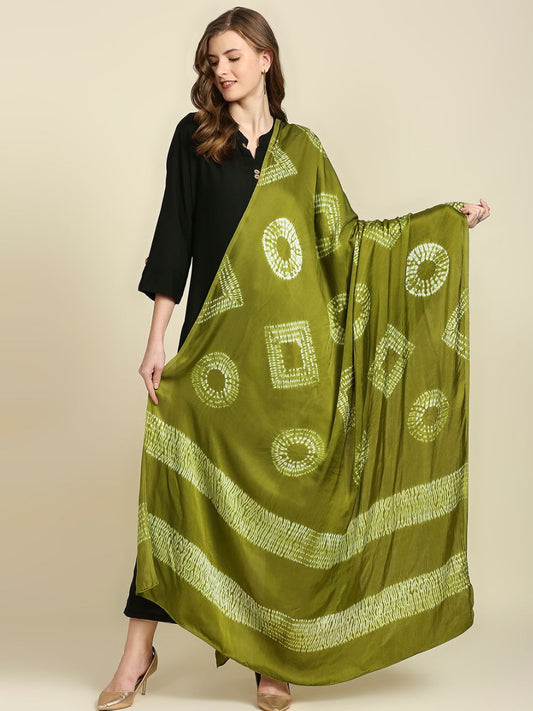 Mehendi Green Bandhini Modal Silk Dupatta