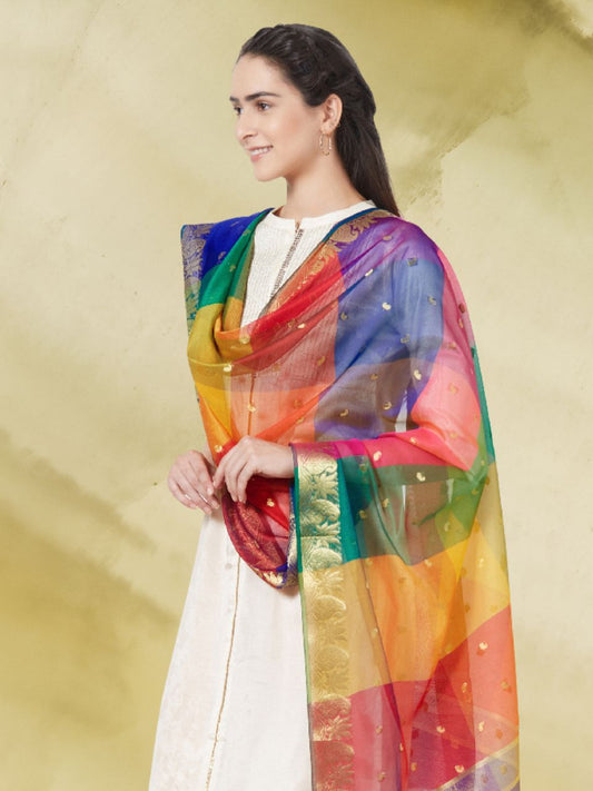 Multicoloured Silk Dupatta