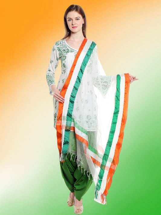 Tricolour Organza Dupatta