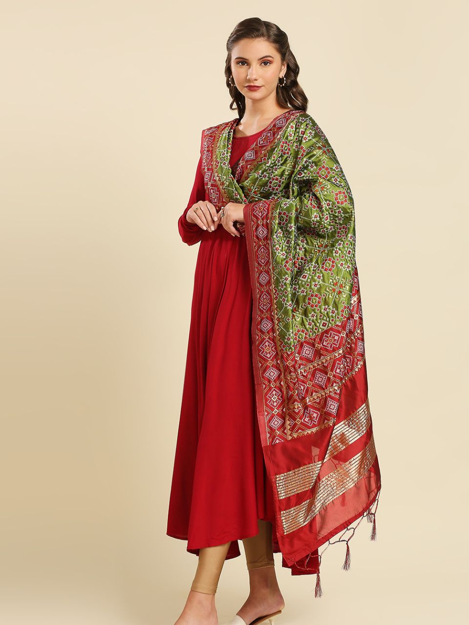 Maroon Mehendi Green