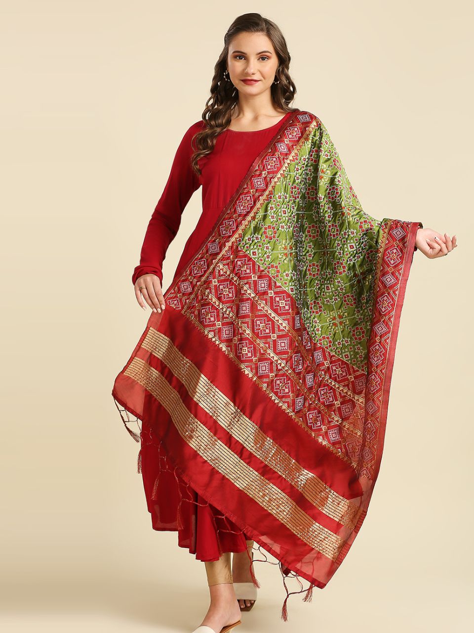 Maroon Mehendi Green