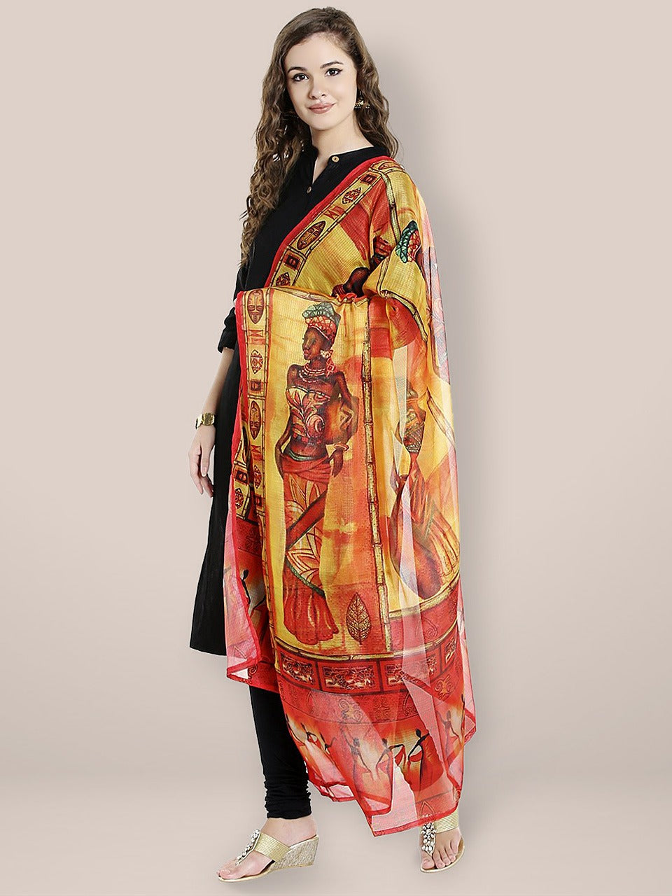 Multicoloured Digitally Printed Dupatta freeshipping - Dupatta Bazaar