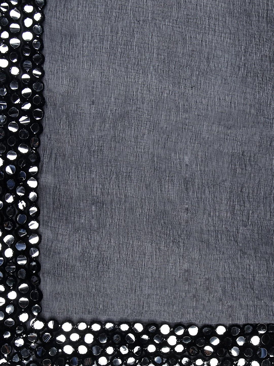 Black Chiffon Dupatta with Mirror work lace. freeshipping - Dupatta Bazaar
