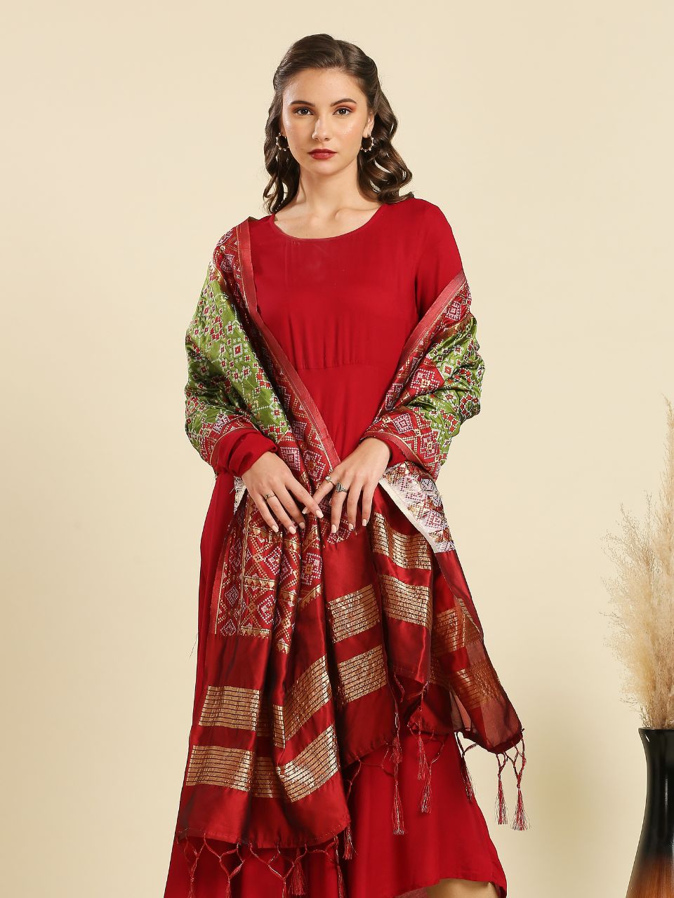 Maroon Mehendi Green