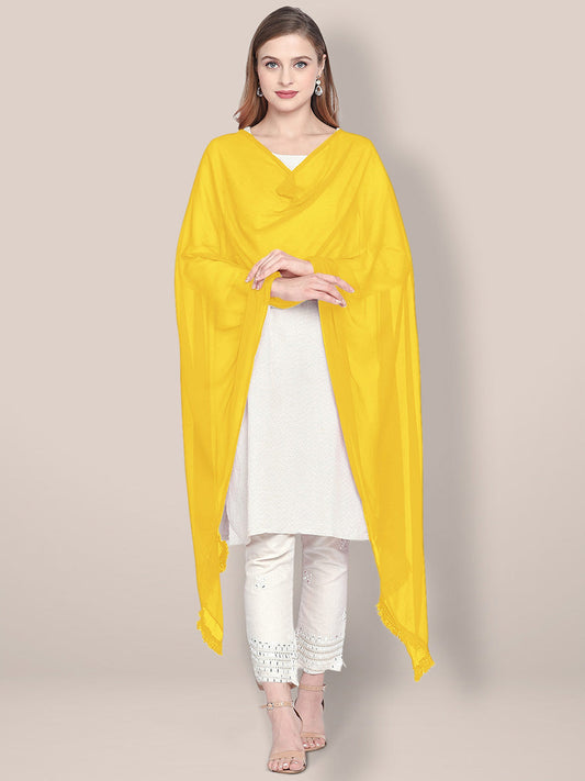 Lemon Yellow Chiffon Dupatta freeshipping - Dupatta Bazaar