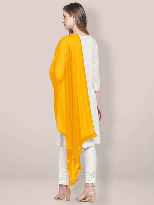 Mango Yellow Chiffon Dupatta freeshipping - Dupatta Bazaar